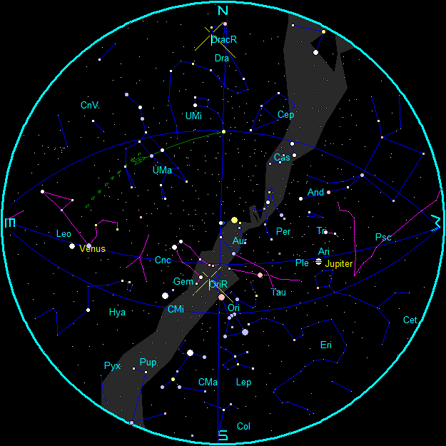 Star Chart for October mornings 2024