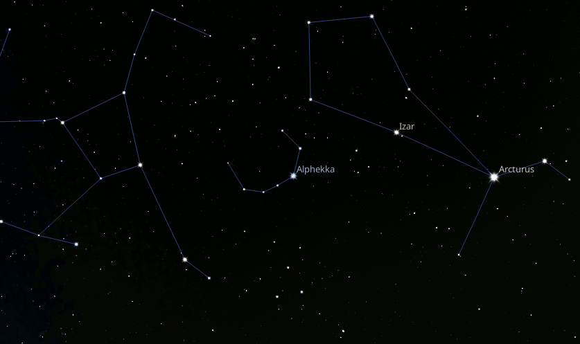 Showing the location of T Coronae Borealis