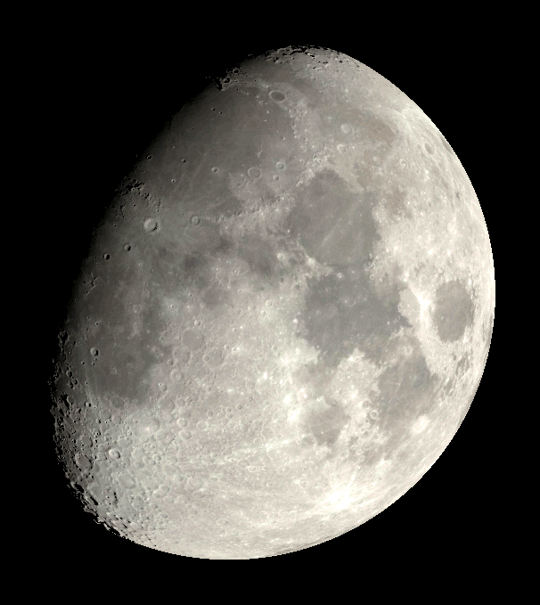 The moon 2 days past first quarter. 