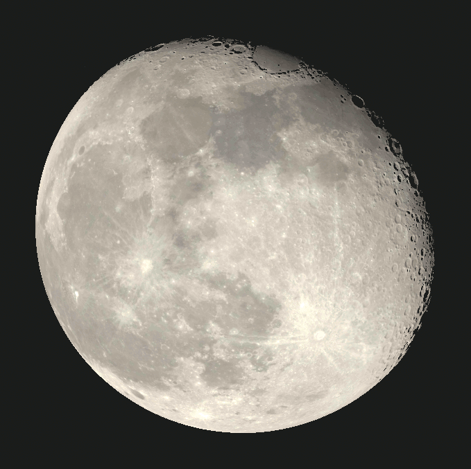 The moon as seen in binoculars or low power telescope tonight, November 29, 2023, at 9 pm.