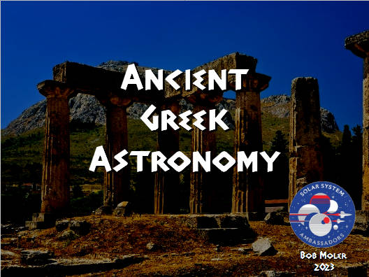Ancient Greek Astronomy title slide.