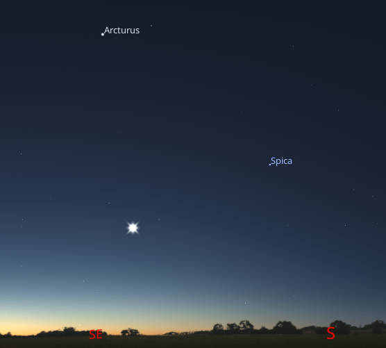 Venus the morning Christmas Star is seen in the southeast at 7:30 am.