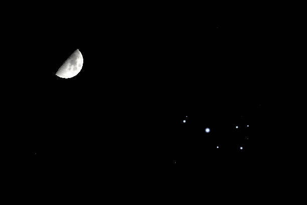 The first quarter Moon and the Pleiades 