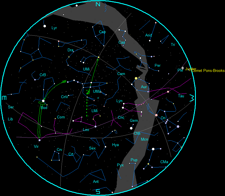 April Evening Star Chart