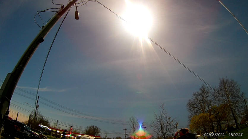 One minute before totality looking southwest