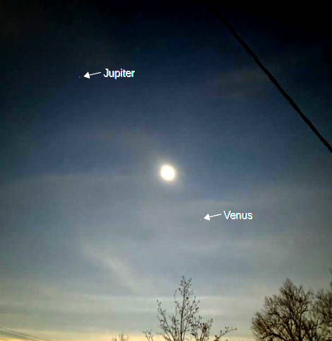 Jupiter and Venus found in a photograph of the total solar eclipse