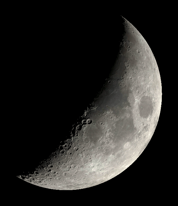 The Moon two days before first quarter