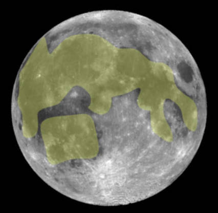 The Jade Rabbit drawn on a full moon
