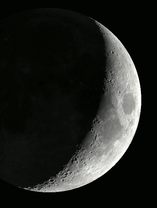 The Moon as it might appear through a small telescope tonight