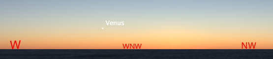 Venus in evening twilight about 20 minutes after sunset