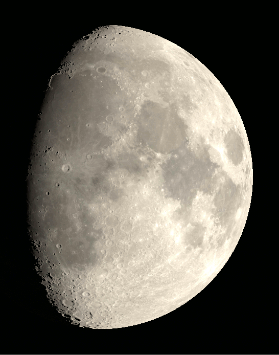 The Moon as it might appear through a small telescope tonigh