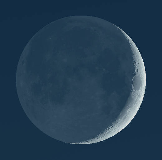 The Moon as it might be seen in binoculars tonight