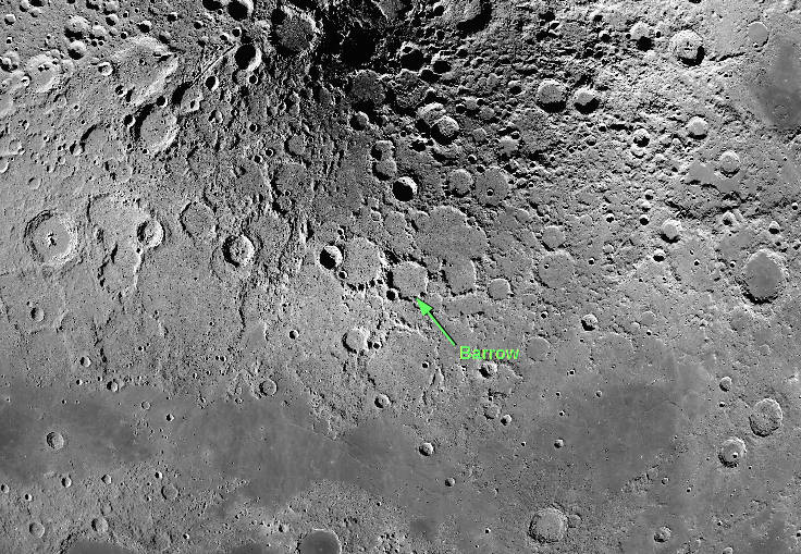 Overhead view of Barrow crater