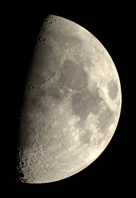 The Moon as it might appear through a small telescope tonight