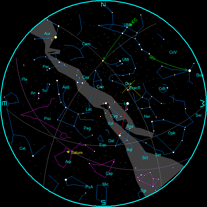 Star Chart for October evenings 2024