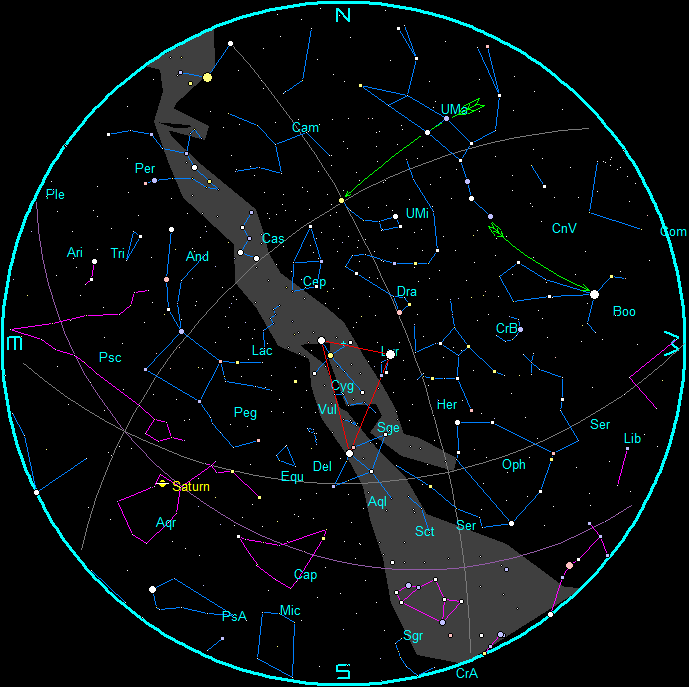 September Evening Star Chart