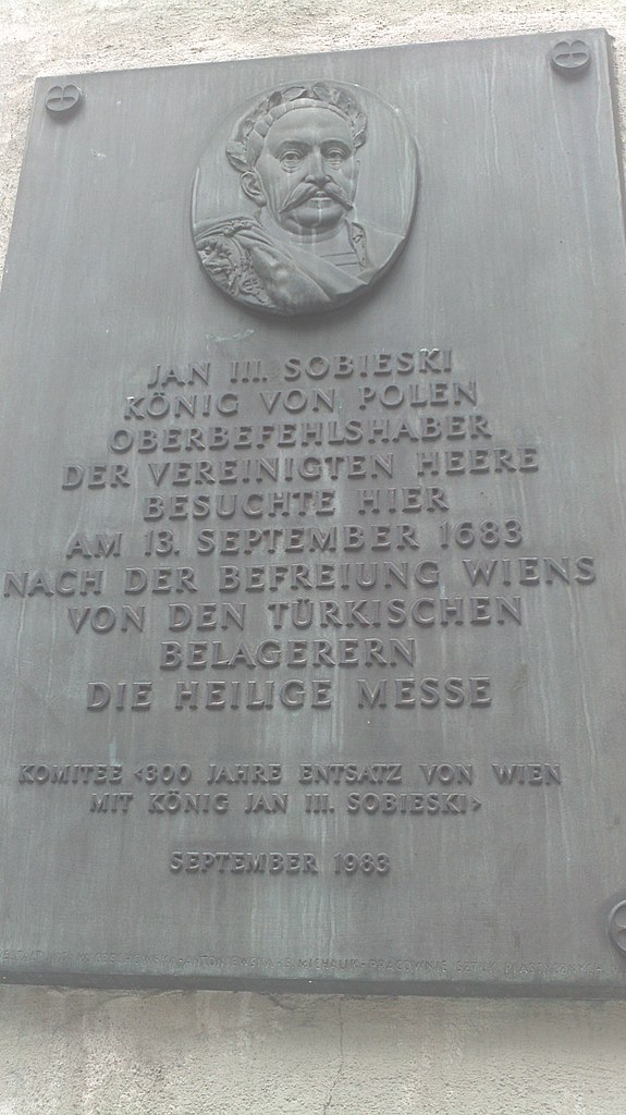 Commemorative plaque featuring Sobiesk
