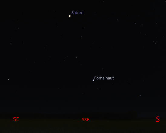 Saturn, keeping company with Fomalhaut, the loneliest star in the sky
