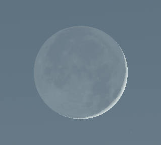 The waxing two day old Moon with earthshine on its night side
