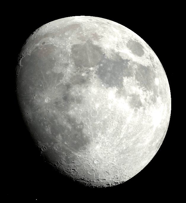 The Moon tonight as it might appear in a small telescope