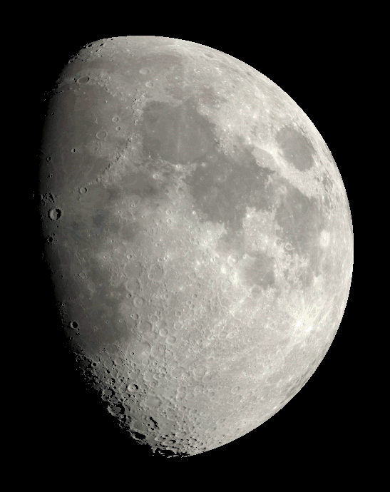 The Moon tonight, January 8, 2025, as it might appear in a small telescope