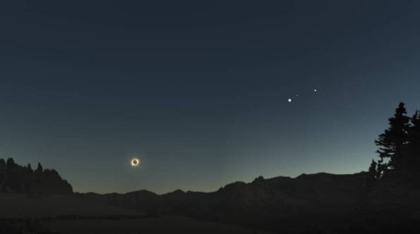 The January 24, 1925 total solar eclipse that was visible in Traverse City, recreated using Stellarium.