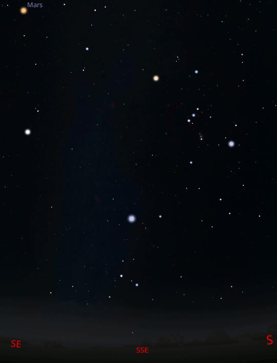 An animated GIF Finder for Canis Major the great dog of Orion in three frames