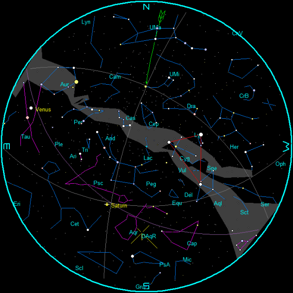 Star Chart for July mornings, 2025 (4:30 AM EDT, July 15, 2025). 