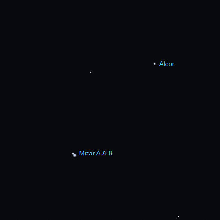 A telescopic view of Mizar in Alcor