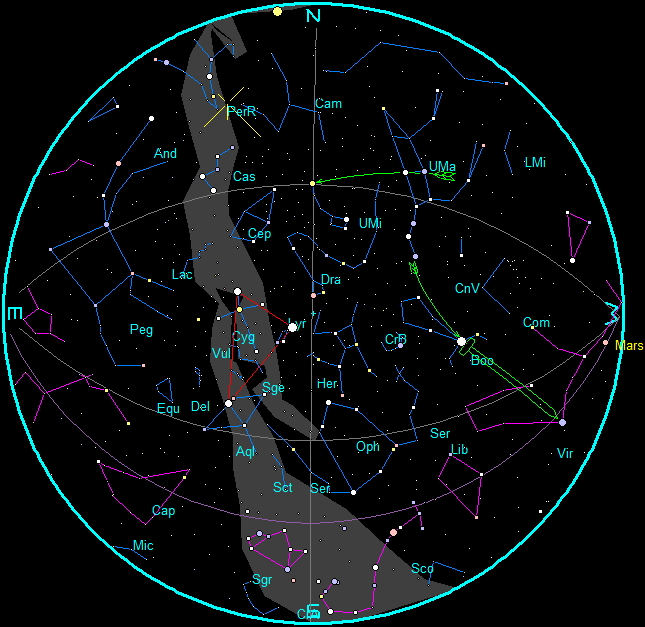Star Chart for August 2025 (10 p.m. EDT, August 15, 2025)