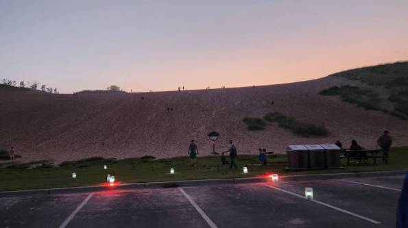 Park rangers set up a lighted trail as an added night activity