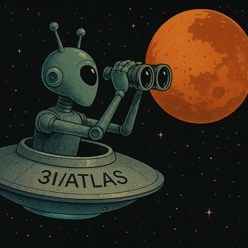 Having a little fun: What if the AI robot on 3I/ATLAS was checking out Mars?