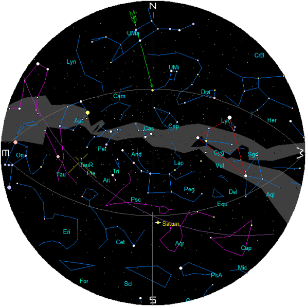 Star Chart for November evenings, 2025 (9 pm EST November 15, 2025).