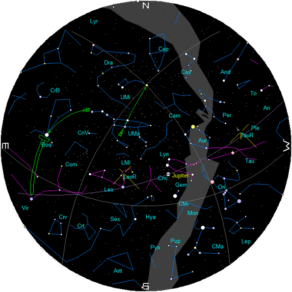 Star Chart for November mornings, 2025 (6 a.m. EST November 16, 2025).