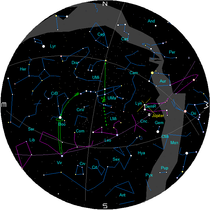 Star Chart for December mornings