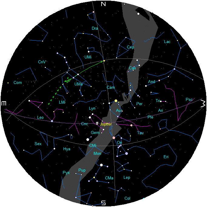 Star Chart for February 2026.