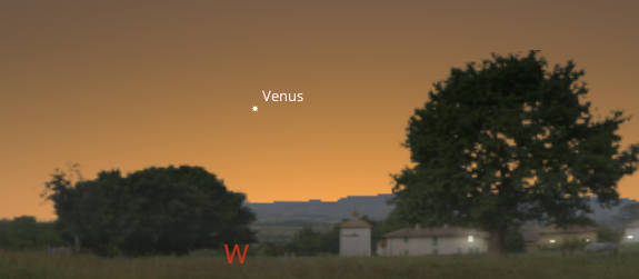 Venus is seen low in the western sky at 8:30 PM tonight.