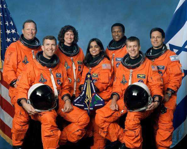 The crew of the final ill-fated flight of the Space Shuttle Columbia, mission STS-107