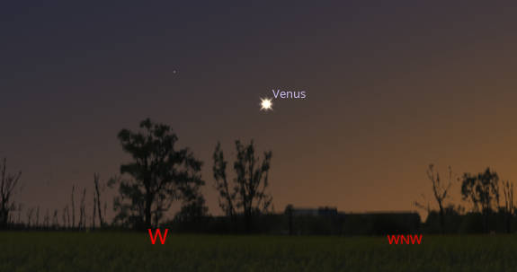 Venus in the western sky at 10:30 PM tonight.