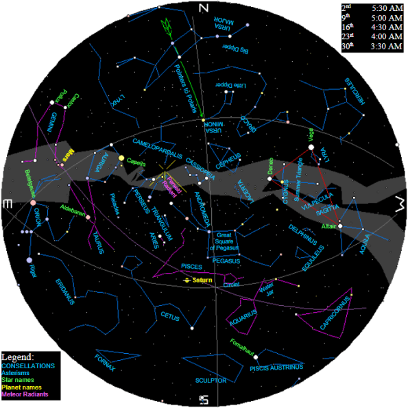 Star chart for 4 AM.