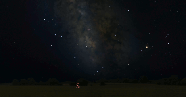 Sagittarius finder animation in three frames.